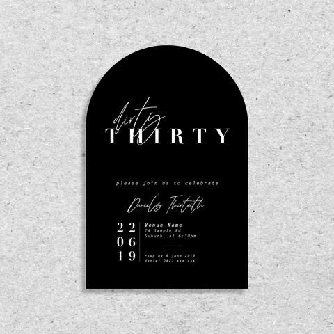 Dirty Thirty - Invitation