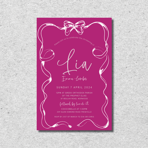 For the love of Bows - Invitation