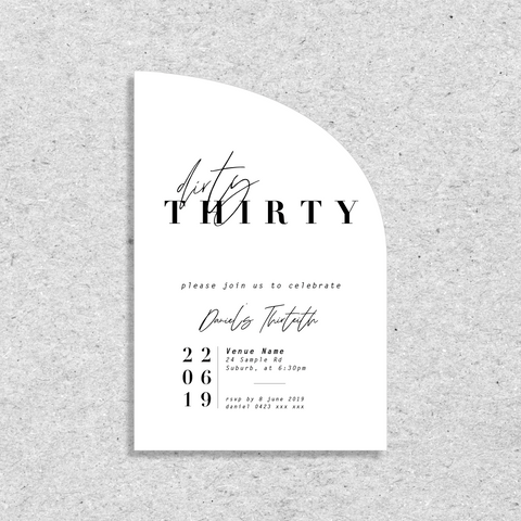 Dirty Thirty - Invitation