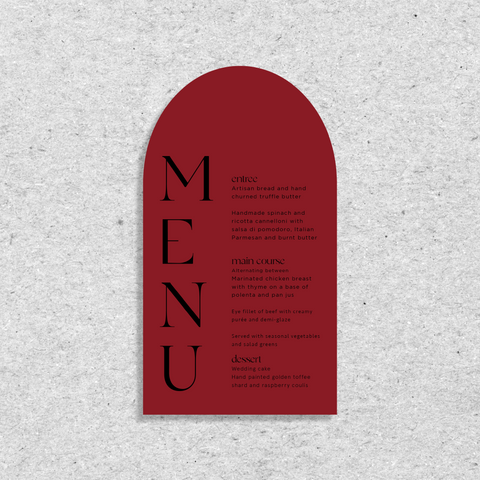 Initial Love - Menu