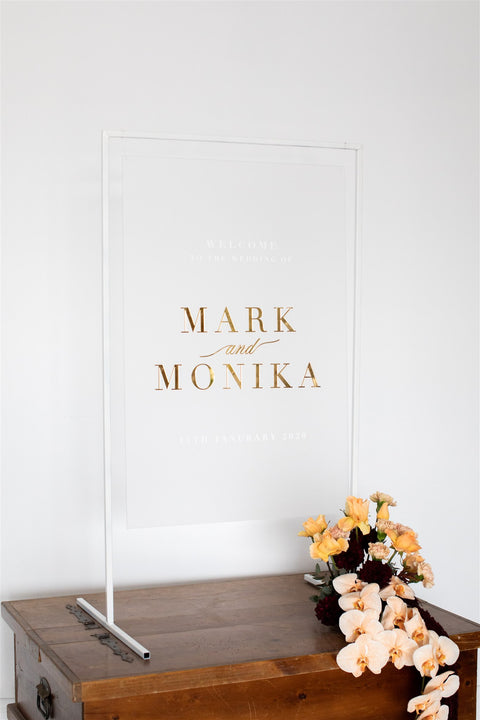 Frosted Acrylic Rectangle Welcome Sign