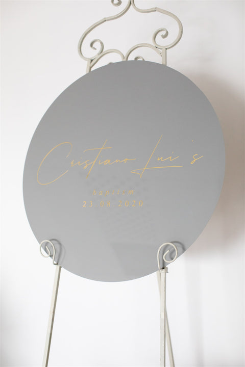 70cm Grey Circle Acrylic Sign