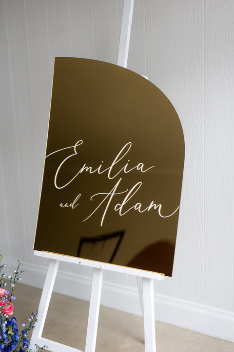 Gold Half Arch Acrylic Sign