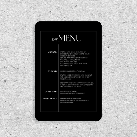 Newyork - Menu