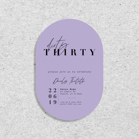 Dirty Thirty - Invitation