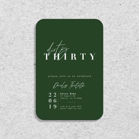 Dirty Thirty - Invitation