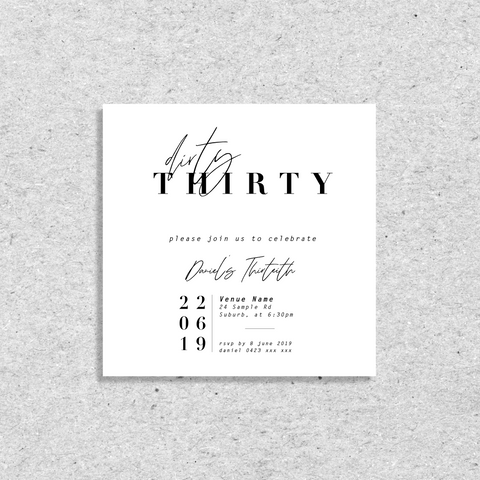 Dirty Thirty - Invitation